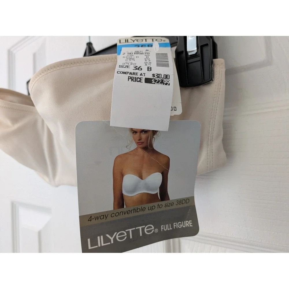 Lilyette 4-Way Convertible Bra Style 928‎ Underwire Size 36B Beige NWT